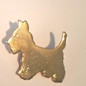 Vintage Gold Tone Scottie Brooch 1 1/8 inches Long